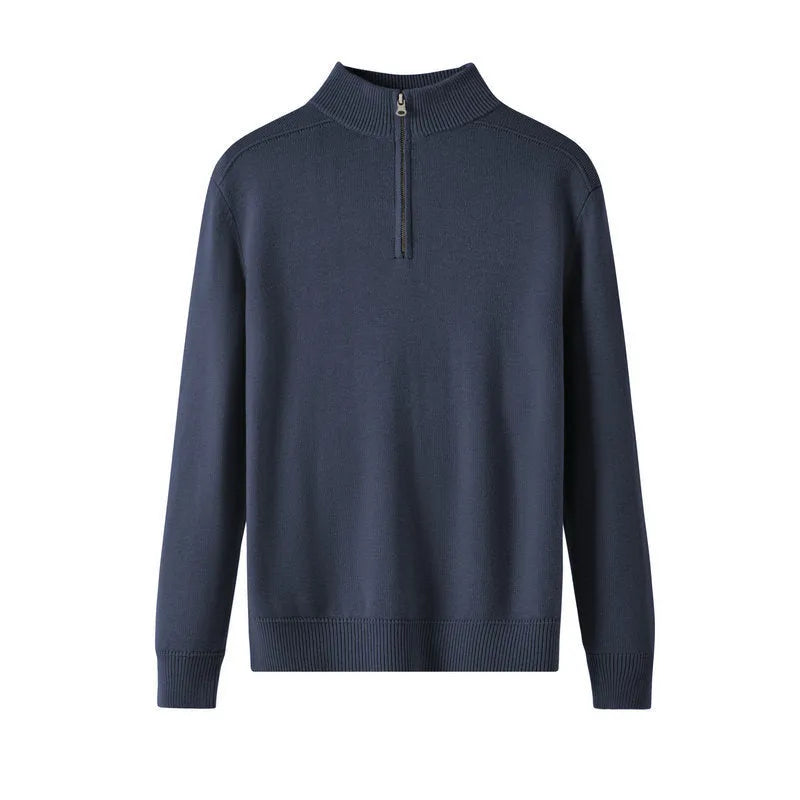 Men's slim fit wool pullover sweater in six colour options with long sleeves