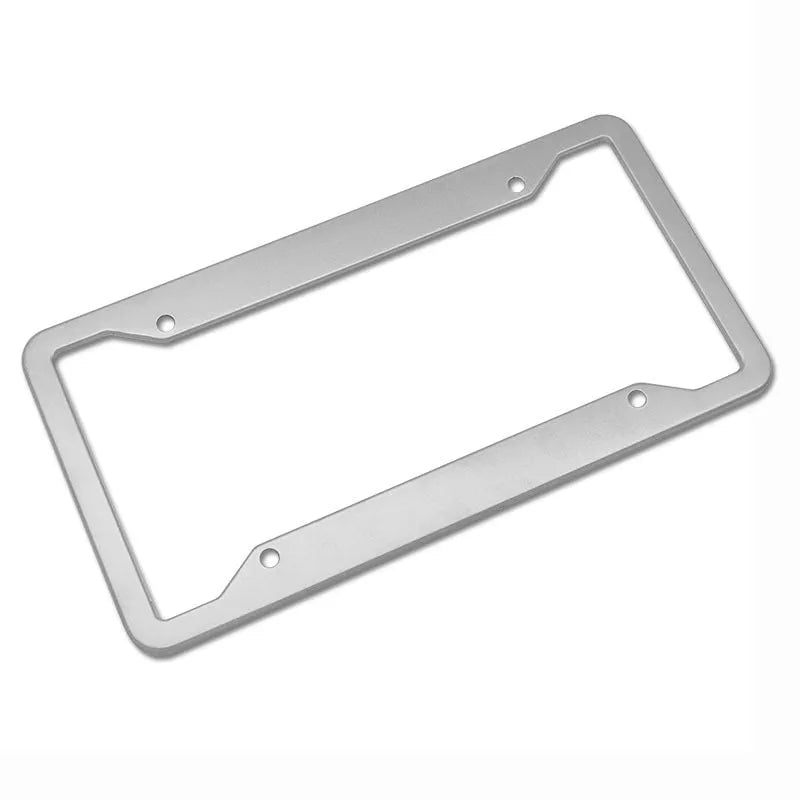 Aluminium alloy car number plate frame in black, grey, silver, and stainless steel finishes