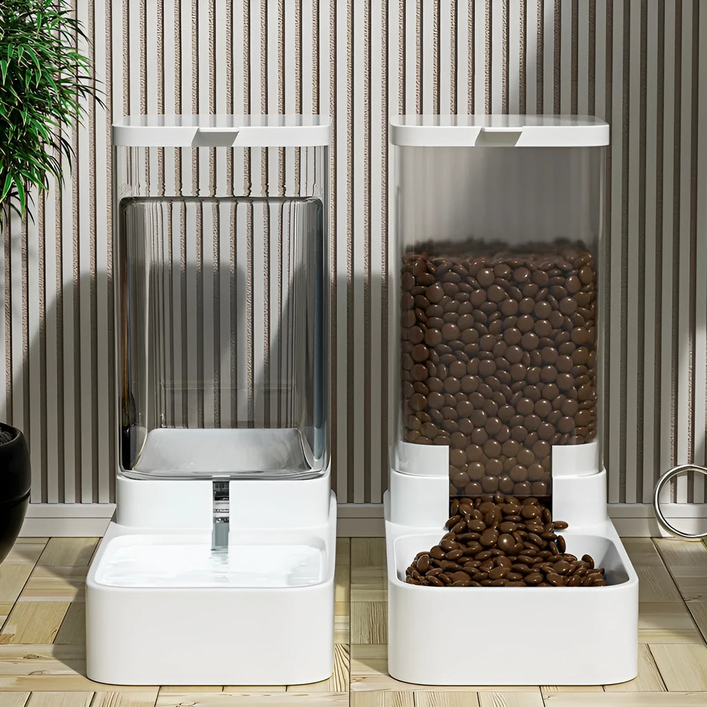 Plastic cat and dog water dispenser and automatic feeder with 38L transparent large capacity tank