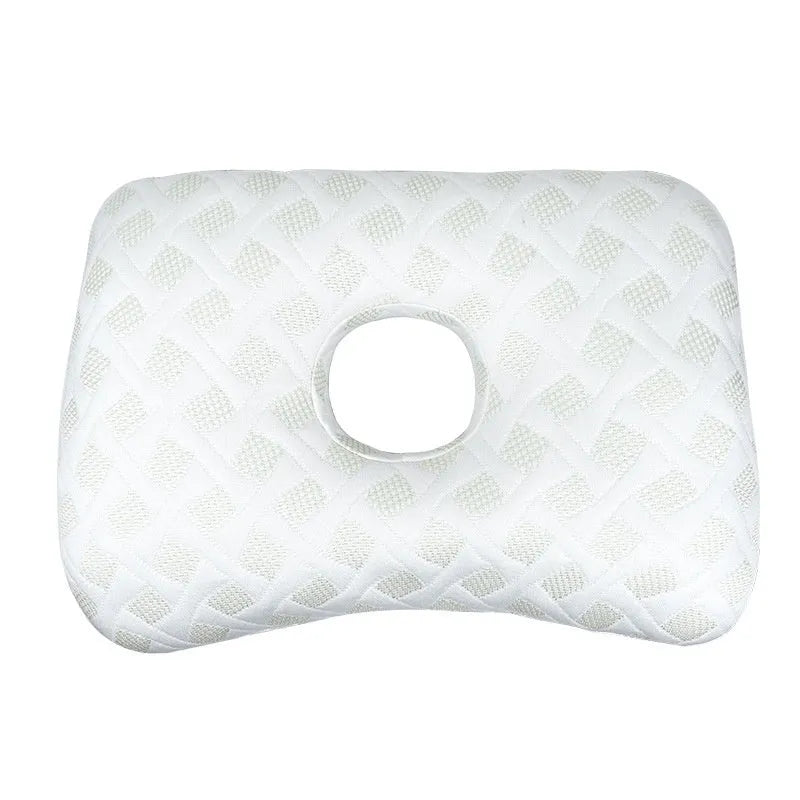 Single hole ear pillow for adults in grey, measuring 39 by 28 centimetres.