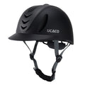 Breathable unisex riding helmet in carbon floral black, PC integrated moulding, equestrian protection helmet for adults and children