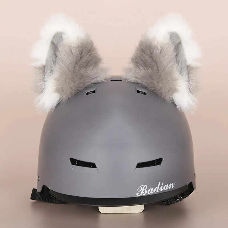 Child's plush cartoon character helmet cover and hat set in soft fabric, shown in medium size.
