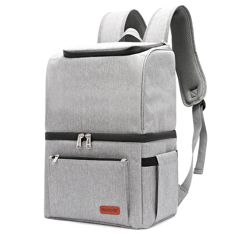 Double layer insulated backpack cooler with 22L capacity in waterproof Oxford cloth