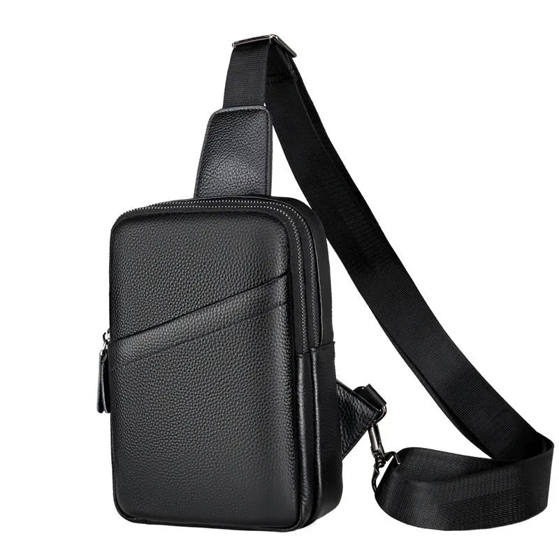 Men's genuine leather crossbody shoulder bag in urban simplicity style