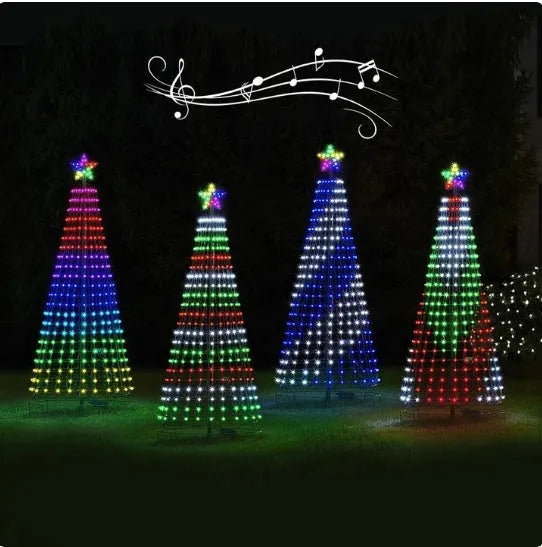 Multi-colour animated LED Christmas tree lights for outdoor garden and courtyard decoration
