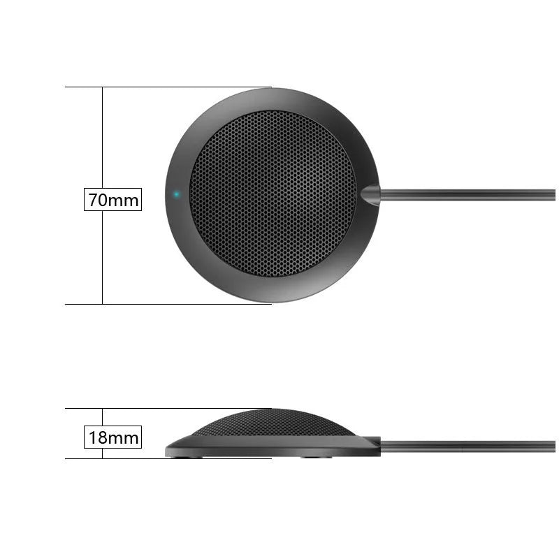 Black USB omnidirectional microphone with zinc alloy shell and metal mesh cover