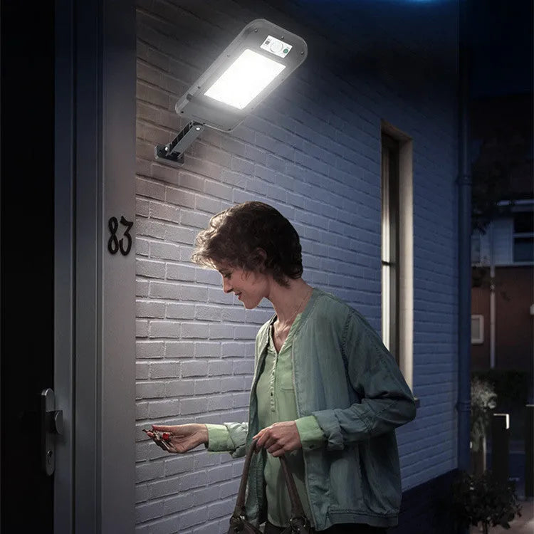 Solar wall light 160COB with motion sensor, 410x145x35mm, polysilicon panel