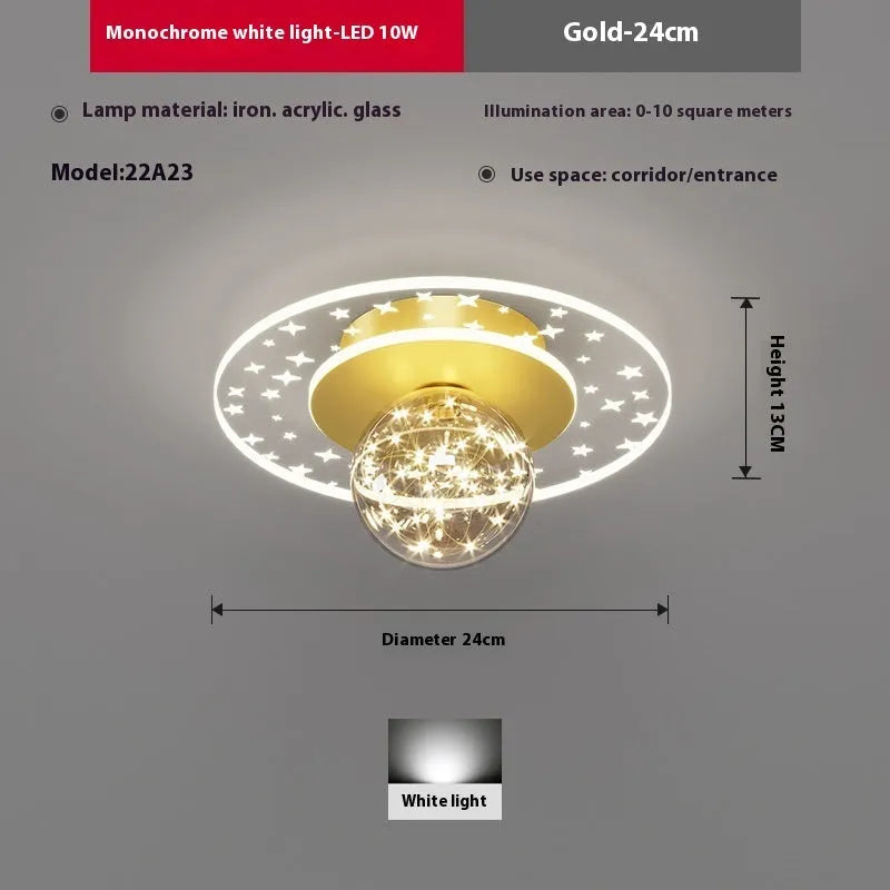 Modern simplicity style corridor ceiling lamp in gold, black or white finish with LED lighting