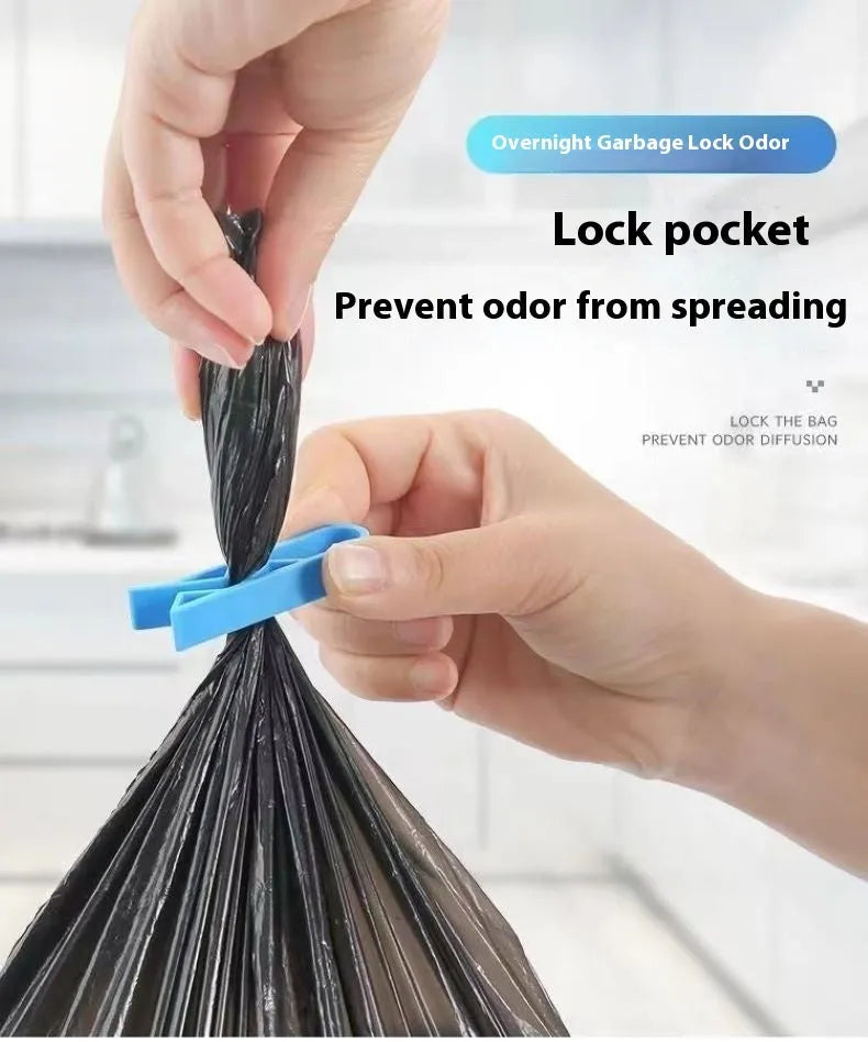 PP plastic non-slip clip for securing a rubbish bag to the side of a bin.