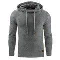 A men's hoodie sweater in a cotton and polyester blend, shown in one of nine available colours.