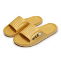 Adult unisex EVA cartoon pattern flip flop slippers in black, shown from above.