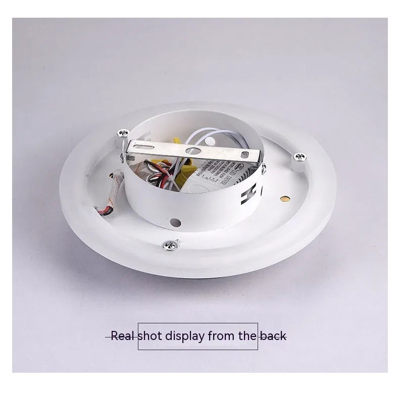 Modern simple LED ceiling light in black or gold, round or square shape, for corridors and hallways.