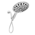 Chrome electroplated six-function handheld shower head with a 6-inch face