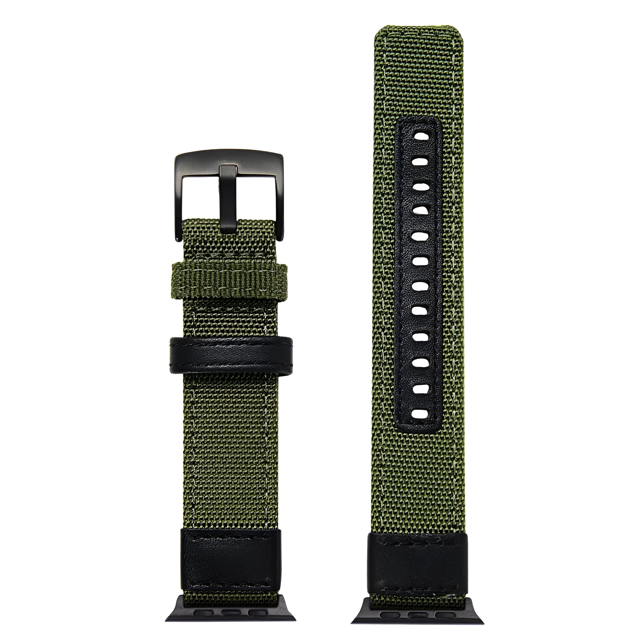Waterproof stain resistant nylon canvas watch strap in black for 42mm smartwatch armband type