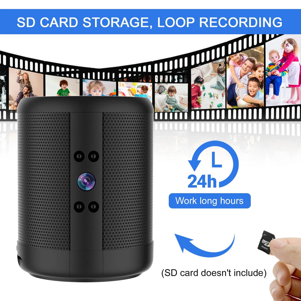 Black HD Z25 smart surveillance camera with dual voice conversation and night vision on a shelf