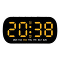 LED digital alarm clock with slim 10mm plastic shell in five colours including white, rose red, green, blue, yellow