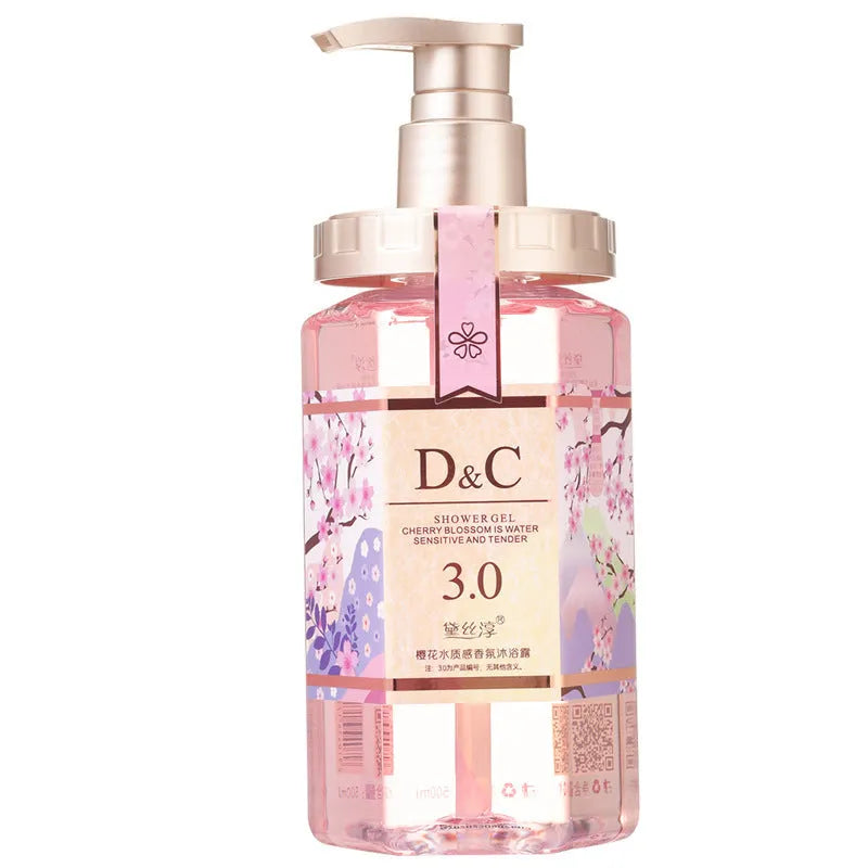 Sakura shampoo conditioner and shower gel set with three 500ml bottles for hair and body care