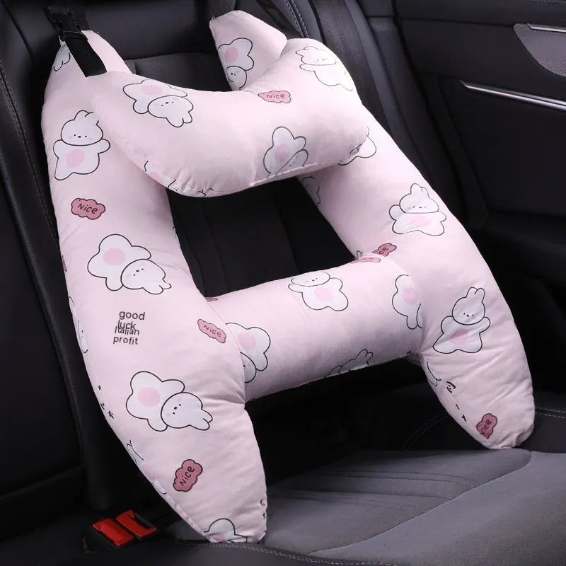 55x70cm car sleeping pillow with printed pattern on pearl cotton fill