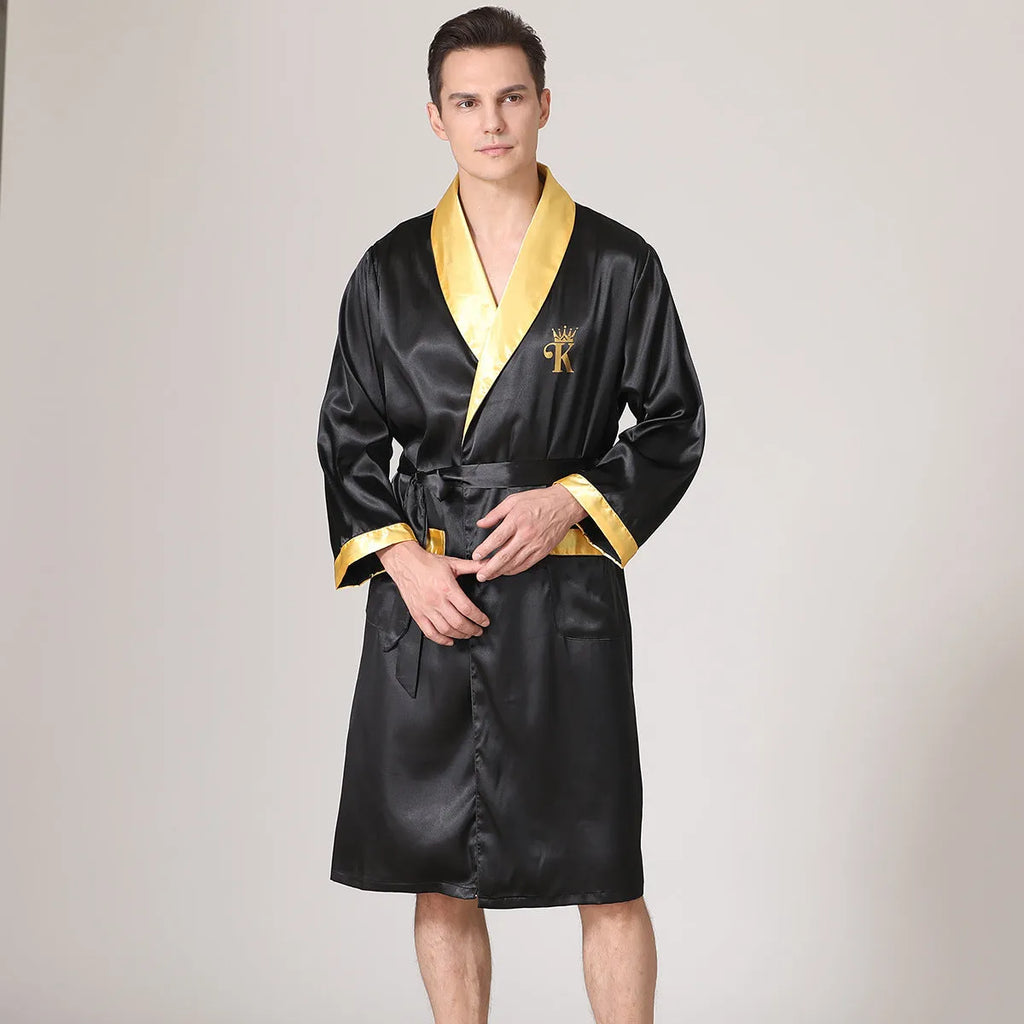 Men's lightweight summer bathrobe in rayon polyester available in multiple colours and continental sizes.