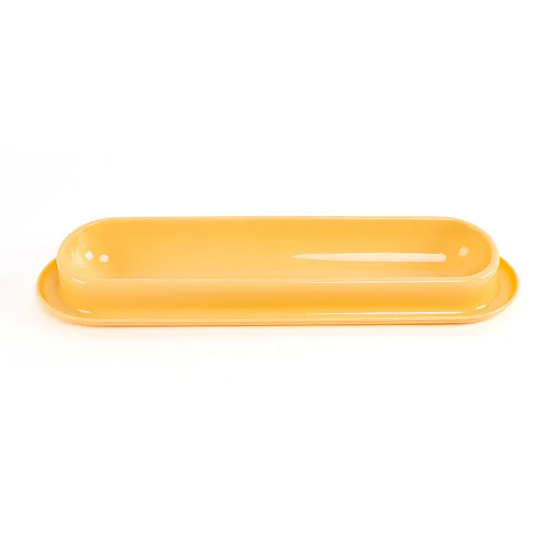 Leakproof pet bowl feeder with non-slip base in green, pink and yellow colours