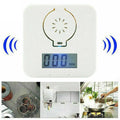 White wireless carbon monoxide alarm unit for wall mounting.