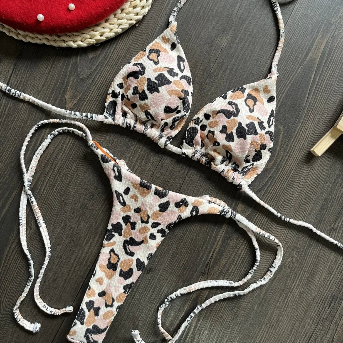 Women's printed bikini swimsuit with cotton lining in multiple colour options for swimming