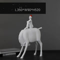 White resin animal hanging ornament in modern and simple style for model room, children's room and home furnishings, gift x1 carton packaging
