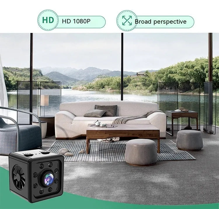 Black K13 cube-shaped remote sports camera with mounting bracket on a white background.