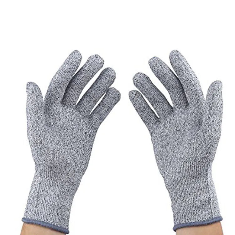 HPPE rubber-dipped cut and stab resistant work gloves in black edge colour