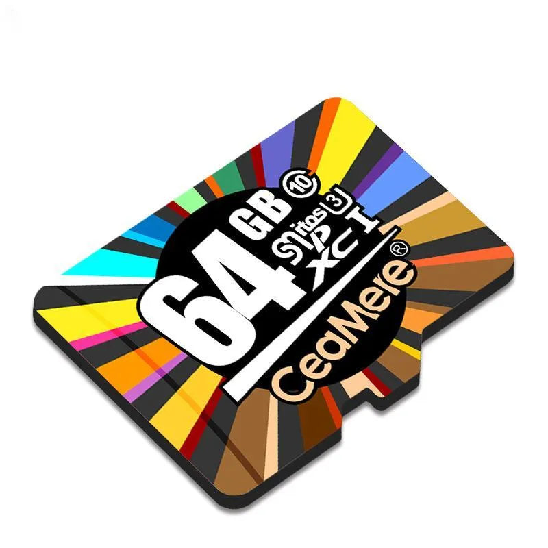 Class 10 memory card for smartphones, tablets, and dash cams, available in 8 GB to 256 GB capacities.