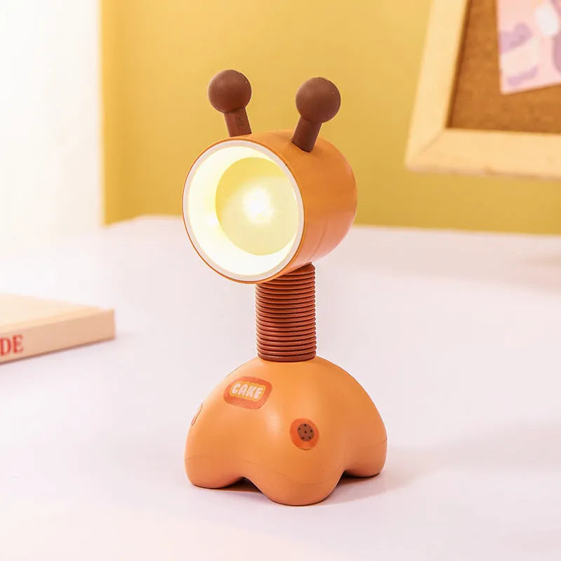 DIY cartoon character small night lamp with adjustable magnetic head in bear design on desk