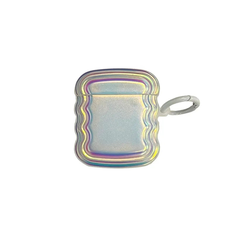 Silicone case for AirPods with a colour-changing magic laser ring on a white background.