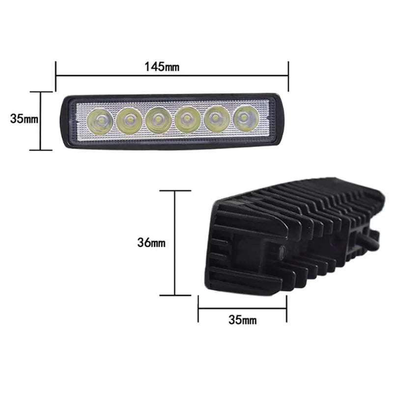 Black die-cast aluminum LED auxiliary spotlight for car mounting with bracket