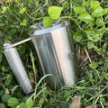 Silver stainless steel dumbbell weight cup with 8kg cast iron core for barbell training
