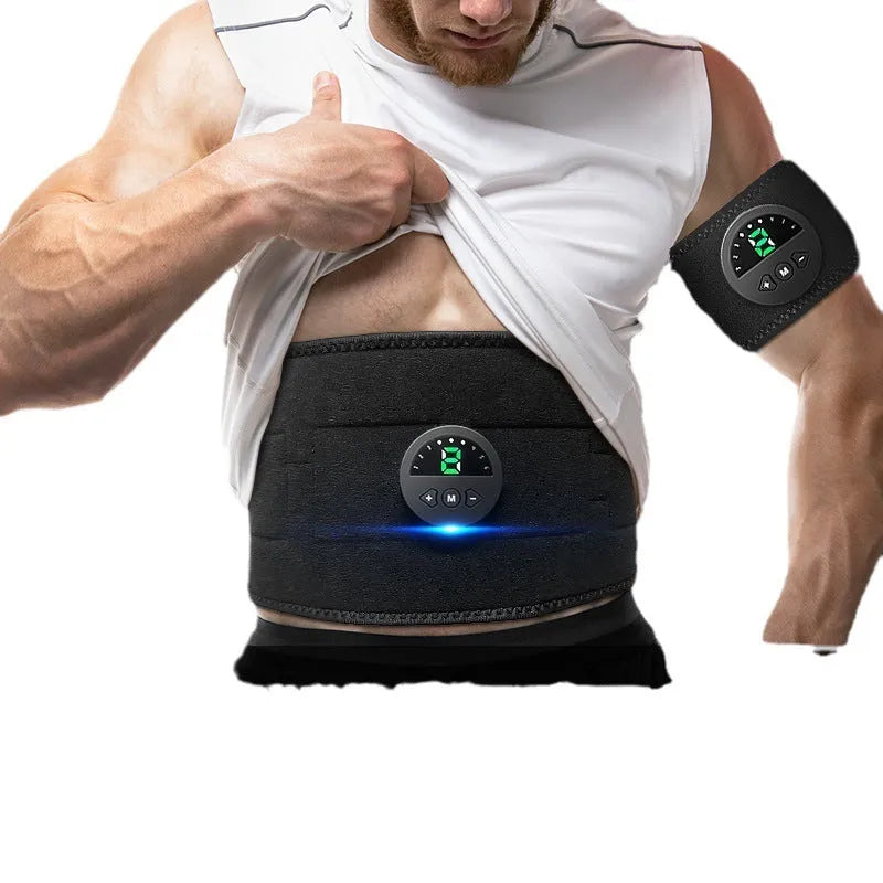 Adjustable fitness belt with digital display screen for waist and abdomen workouts