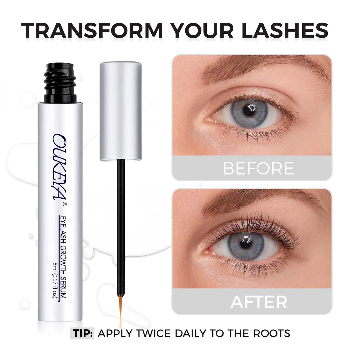 Silver 5ml eyelash nutrient solution boxed eyelash care serum for gentle repair and long thick lash care