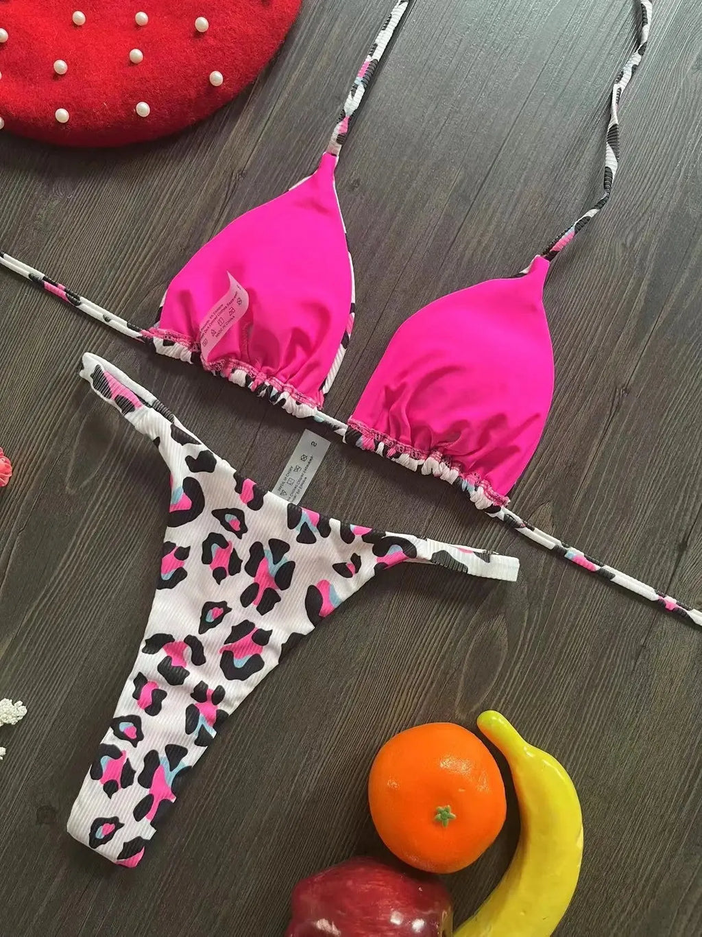 Women's printed bikini swimsuit with cotton lining in multiple colour options for swimming