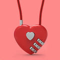 Heart-shaped ABS plastic cable lock with steel rope in multiple colour options for securing bicycle helmets.