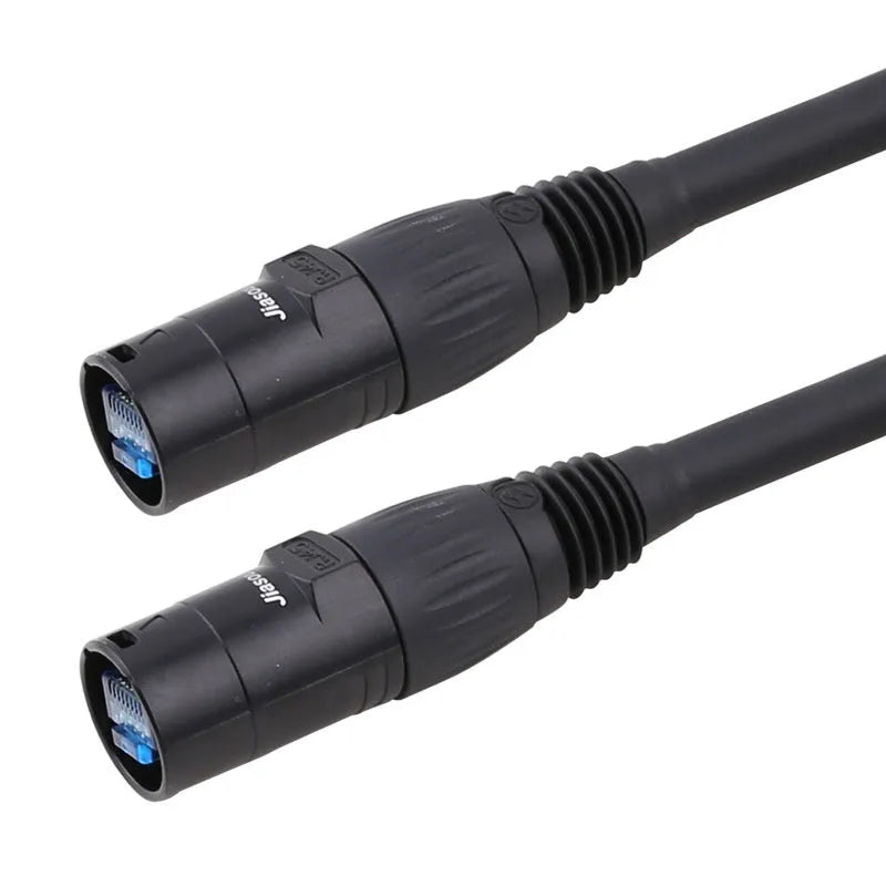 10-metre long grey CAT6 RJ45 Ethernet extension cable with connectors on a white background