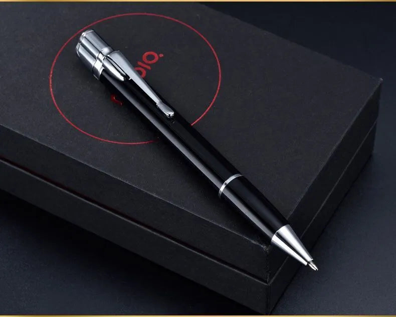 Slim metal windproof pen lighter with jet flame, shown with key chain in selectable colours.