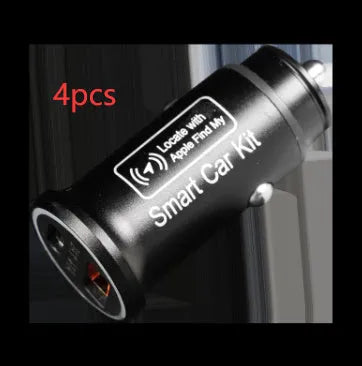 Black ABS plastic car GPS tracker device designed to plug into a vehicle's 12V power outlet for real-time location tracking.