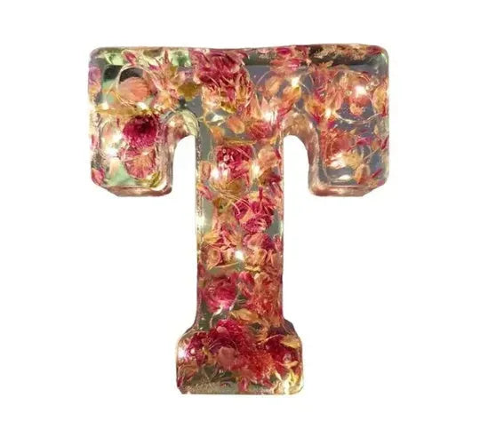 Transparent resin night light ornament with custom letter design 15cm square modern simplicity