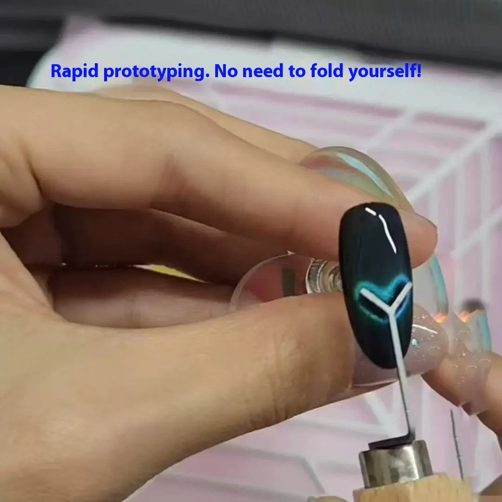 Manicure magnet tool with cylindrical magnet and Y-shaped bracket for cat eye nail polish effects