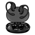 Wireless Bluetooth ear hook headset with digital display, ABS body, white colour, simple design