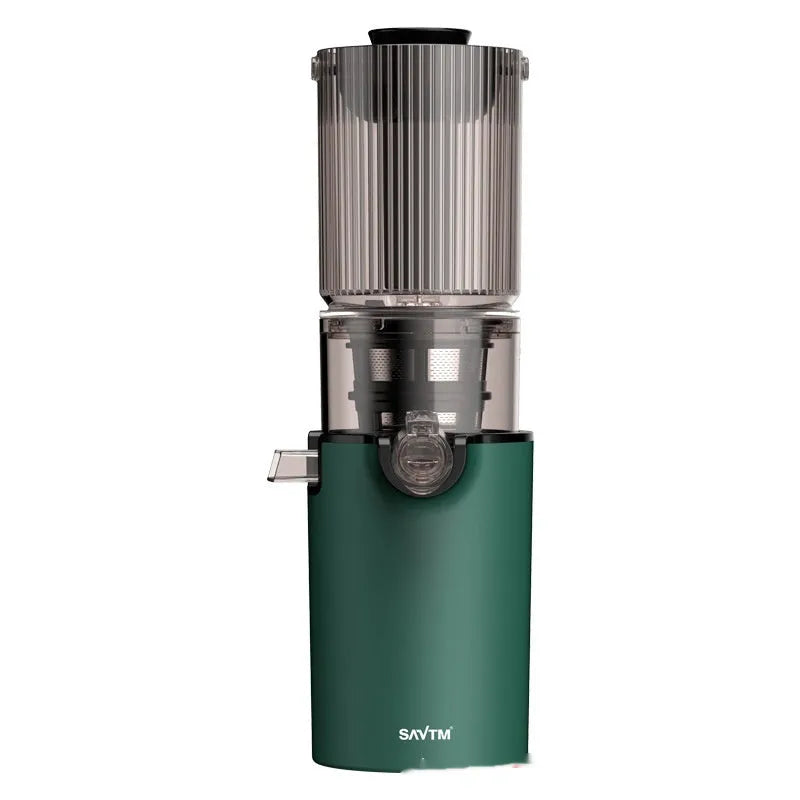 Full-automatic juicer in green with single mesh, PC food grade liner, 1001-1500ml capacity, USB power