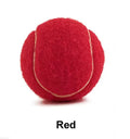 Bite-resistant rubber dog tennis ball in multiple colours including pink, blue and green