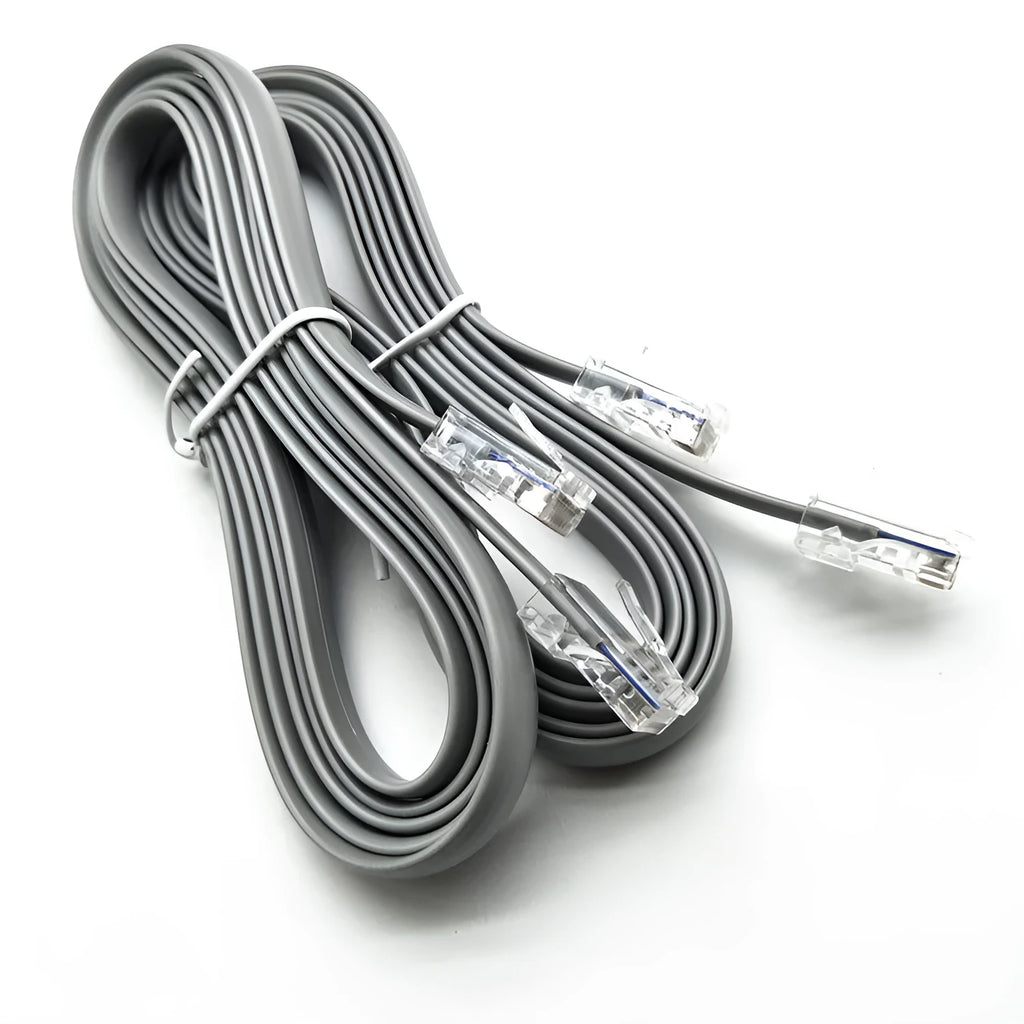 A silver grey CAT6 Ethernet network cable with RJ45 connectors, 2 metres long.