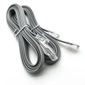 A silver grey CAT6 Ethernet network cable with RJ45 connectors, 2 metres long.