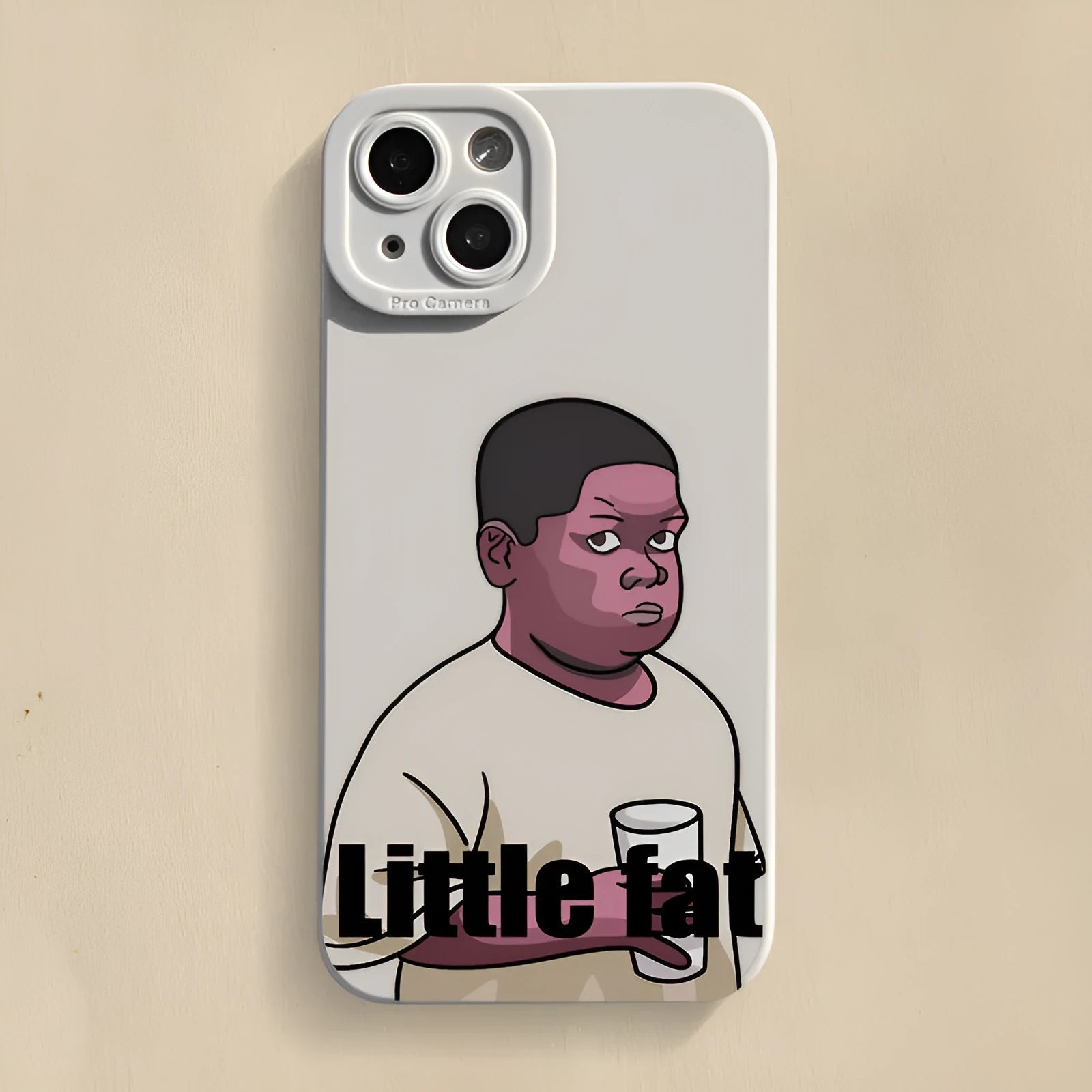 Funny Fat Man silicone phone case for iPhone with creative spoof design in wine red