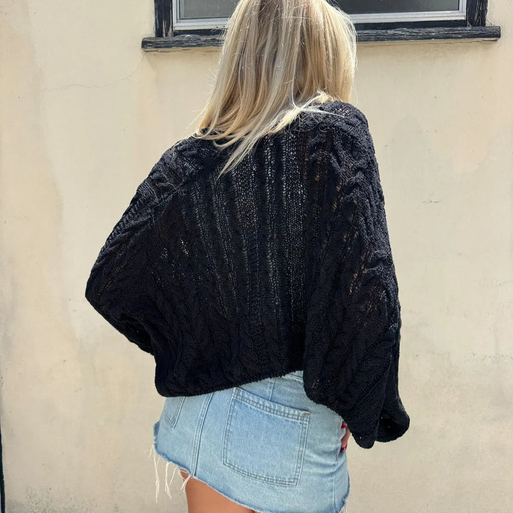 V-neck long sleeve loose casual cardigan in solid colour polyester, Japanese Korean style, sizes S M L